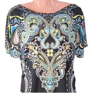New York & Compnay Women's‎ Multicolored Blouse With Paisley Designs Size…